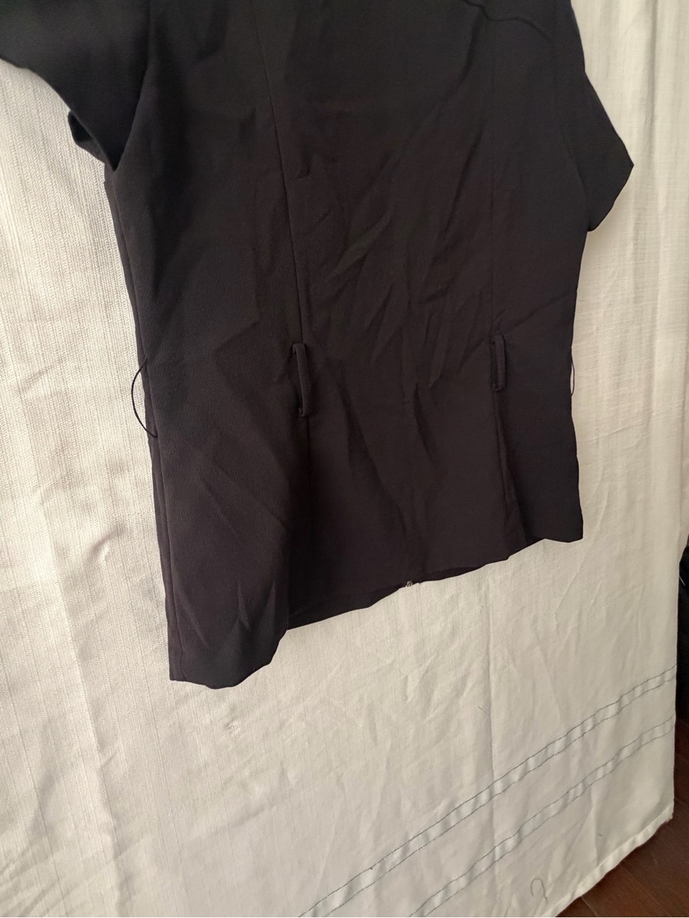 Michael Kors Size 14 Black Zip Front Faux Leather Pocket Top Excellent (A643) - Picture 7 of 14